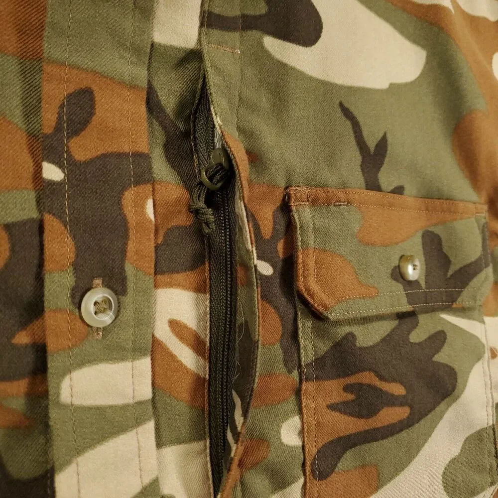 Poncho Shirt Mens Large 2XL Camo Magnetic Pockets Button Up Premium Soft Regular - Picture 4 of 8